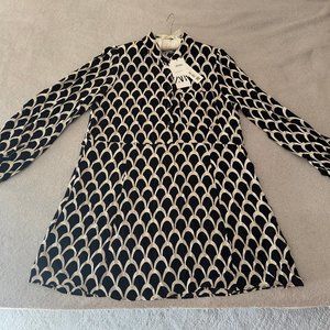 Emelie Dress- Zara - Black White Geometric Print Dress, XL